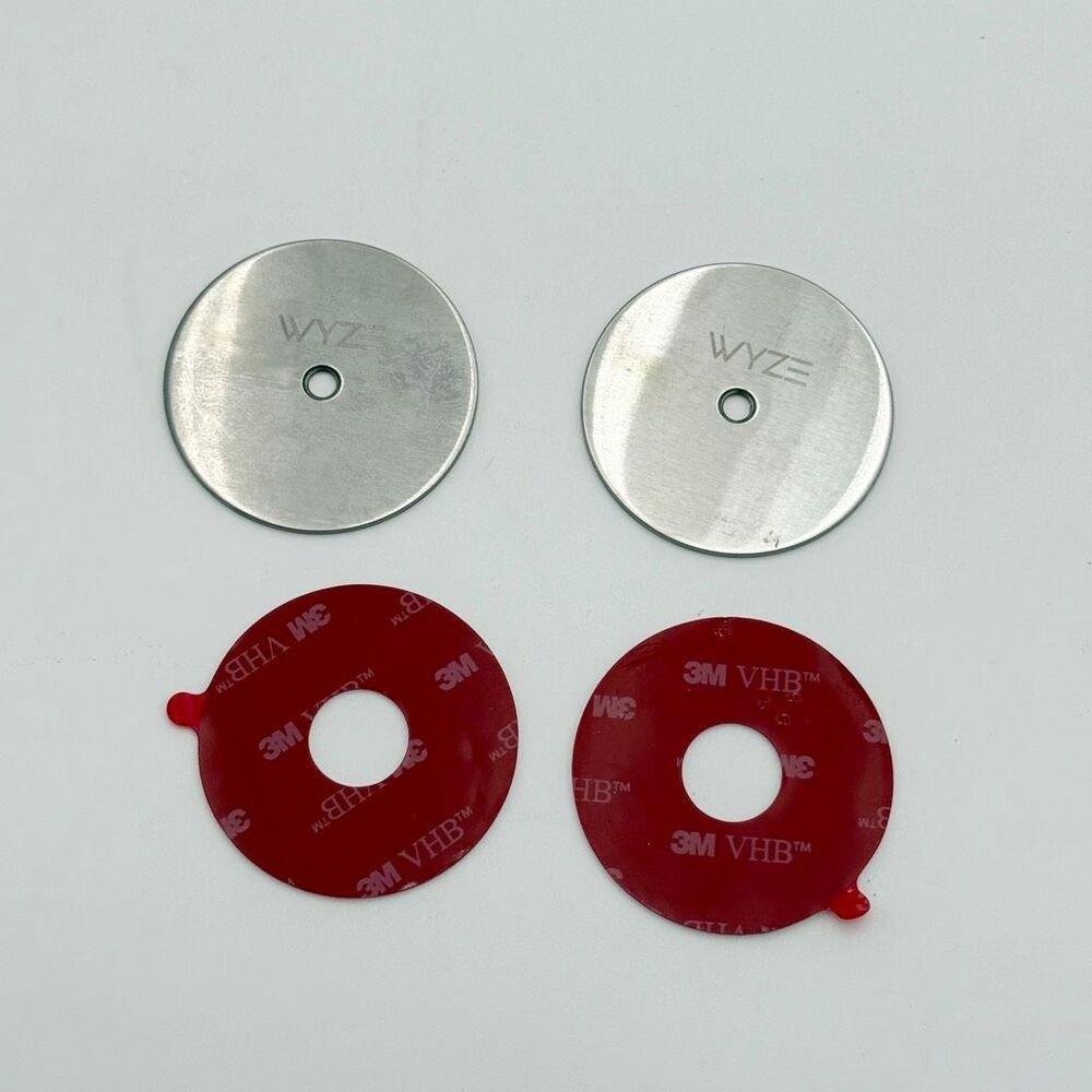 Wyze Magnetic Mounting Discs Set of 2 New Stainless Steel 3M adhesive